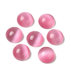 Pale Violet Red Cat Eye Cabochons, Half Round, Pale Violet Red, 16x6.8mm