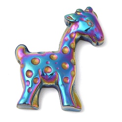 Rainbow Plated Electroplated Synthetic Non-magnetic Hematite Pendants, Deer Charms, Rainbow Plated, 35x29x6mm, Hole: 1.5mm