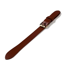 Coconut Brown Cowhide Toggle Buckle, with Iron Center Bar Buckles, for Bag Sweater Jacket Coat, Coconut Brown, 281~311x25x16.5mm, Hole: 1.2mm