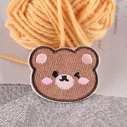 Медведь Самоклеящиеся пластыри для компьютеризированной вышивки животных, аксессуары для костюма, аппликация, медведь, 36x45 мм