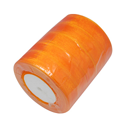 Orange Sheer Organza Ribbon, Wide Ribbon for Wedding Decorative, Orange, 1 inch(25mm), 250Yards(228.6m)