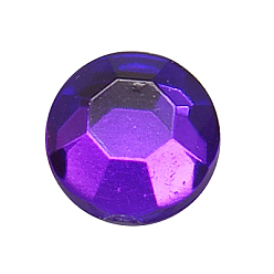 Фиолетовый Имитация taiwan акриловые горный хрусталь плоские задние кабошоны, граненые, полукруглые / купольные, фиолетовые, 18x5 мм, 200 шт / пакет
