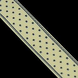 Midnight Blue Star Printed Grosgrain Ribbon, Nice for Party Decoration, Midnight Blue, 3/8 inch(10mm), about 100yards/roll(91.44m/roll)