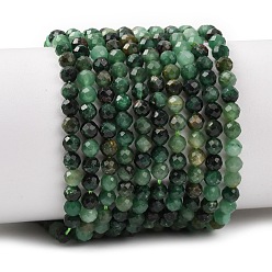 Fuchsite Бусины из натурального фуксита, круглые, граненые, 4~4.5 мм, отверстие : 0.6~0.7 мм, около 99~103 шт / нитка, 14.96~15.43'' (38~39.2 см)