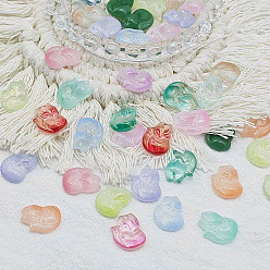 (52) Непрозрачная лаванда Градиентные цветные стеклянные подвески с краской для выпечки, лиса прелести, разноцветные, 18x13x6~7 мм, отверстие : 1.2~1.4 мм