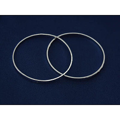 Серебро Латунные соединительные колечки, серебряный цвет гальваническим, 35x1 мм