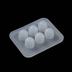 White Silicone Bead Molds, Resin Casting Molds, For UV Resin, Epoxy Resin Jewelry Making, Oval, White, 7.2x5.9x1.7cm, hole: 2.5mm, Inner Size: 8mm