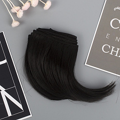 Black High Temperature Fiber Long Pear Perm Hairstyle Doll Wig Hair, for DIY Girl BJD Makings Accessories, Black, 100mm