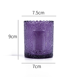 Фиолетовый Стеклянные свечи, для свечных инструментов, колонка, фиолетовые, 7.5x9 см