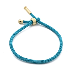 Темно-Голубой Браслеты хлопок шнур, с латунной найти, долговечный, реальный 24 k позолоченный, глубокое синее небо, 8-1/2 дюйм (21.5 см) ~ 9 дюйм (23 см)