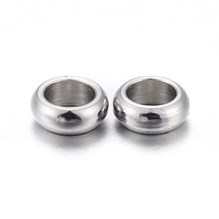 Stainless Steel Color 201 Stainless Steel Spacer Beads, Rondelle, Stainless Steel Color, 3.5x1mm, Hole: 2mm