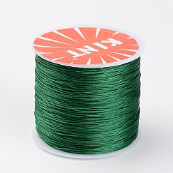 Зеленый Круглые парафинированные полиэфирные шнуры, зелёные, 0.6 мм, около 76.55 ярдов (70 м) / рулон