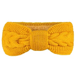 Orange Polyacrylonitrile Fiber Yarn Winter Ear Warmer Headbands, Soft Stretch Thick Cable Knit Head Wrap for Women, Orange, 250x100mm