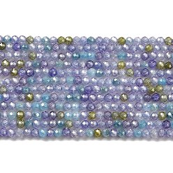 Mixed Color Cubic Zirconia Bead Strands, Faceted Rondelle, Mixed Color, 2mm, Hole: 0.6mm, about 187pcs/strand, 14.76 inch(37.5cm)