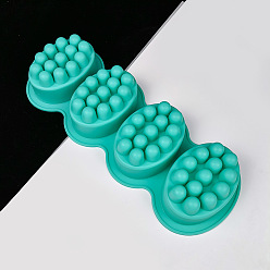 Turquoise DIY Soap Making Molds, Silicone Casting Molds, Oval, Turquoise, 280x106x45mm, Inner Diameter: 83x60x43mm