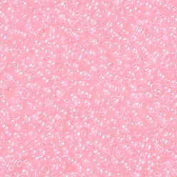 Розовый Fgb 6/0 круглый стеклянный бисер класса А, прозрачные цвета внутри, блеск покрытием, туманная роза, 6/0, 4x3 мм, отверстие : 1 мм, Около 4500 шт / фунт