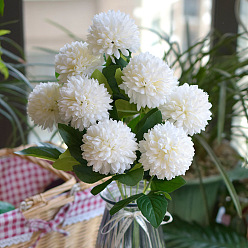 White Handmade Cloth Artificial Dandelion Flower, Preserved Taraxacum Flower, For DIY Wedding Bouquet, Party Home Decoration, White, 490mm, 10pcs/set