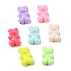 Mixed Color Opaque Acrylic Beads, Bear, Mixed Color, 18.5x12x7.5mm, Hole: 1.6mm, 500pcs/500g