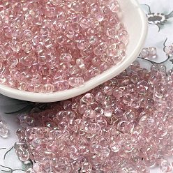 Pale Violet Red Glass Seed Beads, Peanut, Pale Violet Red, 5.5~6x3~3.5x3mm, Hole: 1~1.2mm
