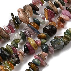 Турмалин Нити из натуральных разноцветных бусин с турмалином, 5~8 мм, отверстие : 0.8 мм, около 120 шт / нитка, о 80~81 cm