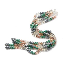 (52) Непрозрачная лаванда Стеклянные бусины с гальваническим покрытием , круглые, граненый(32 граненый), градиент цвета, разноцветные, 8 мм, отверстие : 1.2 мм, около 48 шт / нитка, 13.98'' (35.5 см)