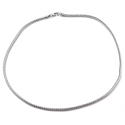 Stainless Steel Color 304 Stainless Steel Chain Necklaces, Snake Chain, Stainless Steel Color, 23.94 inch(60.8cm)