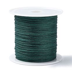 Dark Green Nylon Chinese Knot Cord, Nylon Jewelry Cord for Jewelry Making, Dark Green, 0.4mm, about 28~30m/roll