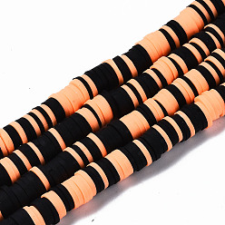 Сэнди Коричневый Полимерной глины ручной работы бисер нитей, для поделок ювелирных изделий, Heishi бусы, Диск / плоские круглые, песчаный коричневый, 8x0.5~1 мм, отверстие : 2 мм, около 350~387 шт / нитка, 15.75 дюйм ~ 16.14 дюйм (40~41 см)