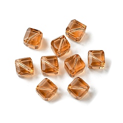 Peru Glass Imitation Austrian Crystal Beads, Faceted, Square, Peru, 7x7x7mm, Hole: 0.9mm