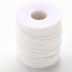 White Flat PVC Cords, for Jewelry Making, White, 2.3mm, , about 50 yards/roll