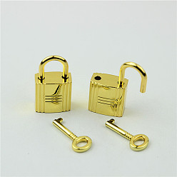 Golden Zinc Alloy Twist Bag Lock Purse Catch Clasps, Padlock, for DIY Bag Purse Hardware Accessories, Golden, 3.5x2cm