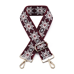 Коричневый Нейлоновая холщовая сумка с цветочным узором, лямки для сумки, для замены сумочки или сумки через плечо, коричневые, 75~1450x5 см