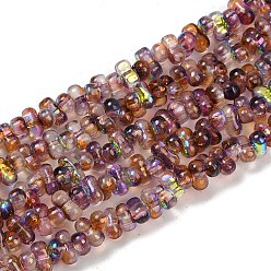 Седло Коричневый Стеклянные бусины с гальваническим покрытием , арахис, седло коричневый, 3~4x6~7x4~5 мм, отверстие : 1 мм, около 156~158 шт / нитка, 15.35''~15.75'' (39~40 см)