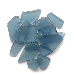 Steel Blue Glass Cabochons, Large Sea Glass, Tumbled Frosted Beach Glass for Arts & Crafts Jewelry, Irregular Shape, Steel Blue, 20~50mm, about 1000g/bag