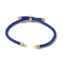 Средно-синий Изготовление регулируемого нейлонового хлопкового шнура, с реечной обшивкой латунными выводами, золотые, светло-синий, 4-3/4~8-7/8 дюйм (12~22.5 см), 3 мм, отверстие : 2 мм