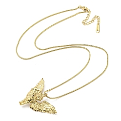 Real 14K Gold Plated Ion Plating(IP) 304 Stainless Steel Angel Pendants Necklaces, Snake Chain Necklaces for Women, Real 14K Gold Plated, 20.47 inch(52cm)
