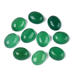 Sea Green Transparent Glass Flat Back Cabochons, Oval, Sea Green, 10x8x4~5mm