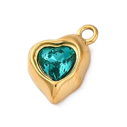 Капри Синий 304 подвески из нержавеющей стали с подвесками из стразов, ионное покрытие (ip), сердце, реальный 14 k позолоченный, Капри синий, 15x11.5x4 мм, отверстие : 1.8 мм