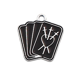 Rectangle Alloy Enamel Pendants, Platinum, Rectangle with Sword and Heart Charm, Rectangle Pattern, 21.5x20mm
