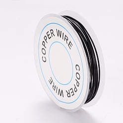 Black Round Craft Copper Wire, Black, 18 Gauge, 1mm, about 8.2 Feet(2.5m)/roll