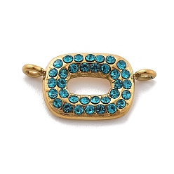 Синий Циркон 304 подвески из нержавеющей стали со стразами, прямоугольные, ионное покрытие (ip), реальный 14 k позолоченный, синий циркон, 9x17.5x2 мм, отверстие : 1 мм