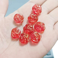 Rouge Perles de verre tchèques, rose, rouge, 12x12mm