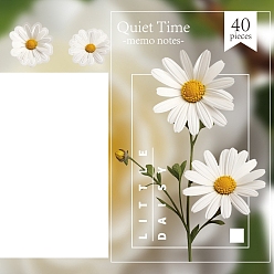Floral White 40 Sheets Daisy Cute Memo Pad Sticky Notes, Sticker Tabs, for Office School Reading, Floral White, 40x40x5mm