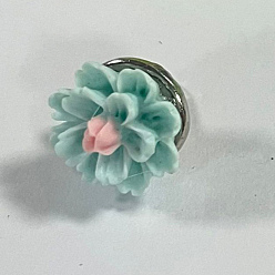 Аквамарин Железные канцелярские кнопки, cmолой, цветок, аквамарин, 11.5 мм