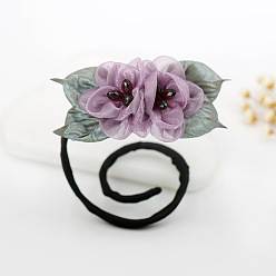 Taro-colored hair curler Lazy Hairband for Women, Fluffy Flower Bud Headpiece - Professional Hair Accessory.