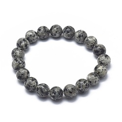 Jaspe Sésame Bracelets élastiques en jaspe sésame naturel / jaspe kiwi, ronde, 2-1/8 pouces ~ 2-3/8 pouces (5.5~6 cm), perle: 8 mm