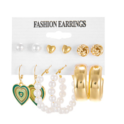 ER22Y0071 Geometric Butterfly Earrings Set for Women - Fashionable Combo Studs and Hoops