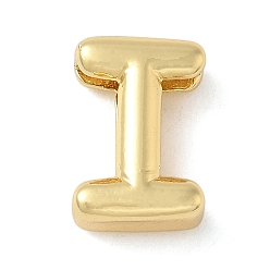 Letter I Медные подвески-слайдеры, стойки покрытие, без свинца и без кадмия, долговечный, реальный 18 k позолоченный, Буква "i", 14x10x4.5 мм, отверстие : 10.5x2 мм