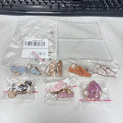 (52) Непрозрачная лаванда 7 пары 7 цвета в форме бабочки, эмалированные, регулируемые булавки для джинсов, подтяжка талии, швейные застежки для аксессуаров к одежде, с имитацией жемчуга, разноцветные, 24.5x34x14 мм, 1 пара / цвет