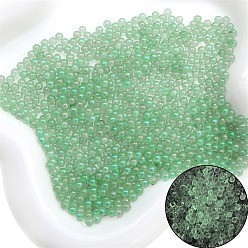 Light Green Luminous Bubble Beads, DIY 3D Nail Art Decoration Mini Glass Beads, Tiny Caviar Nail Beads, Light Green, 2~2.5mm, about 2100pcs/bag.